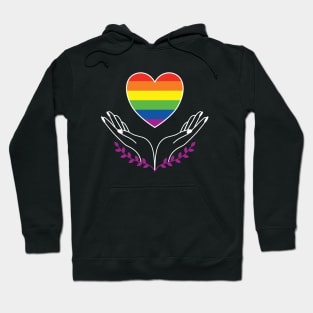 Rainbow Pride LGBT+ Flag Heart Hoodie
